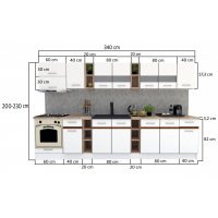 Bucatarie MARINA NEW 340 5C Wenge / Stejar Sonoma